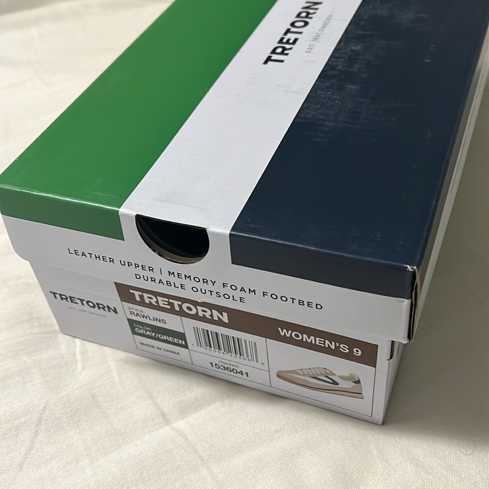 NIB Tretorn Rawlins Sneaker, Green & White - Picture 6 of 7